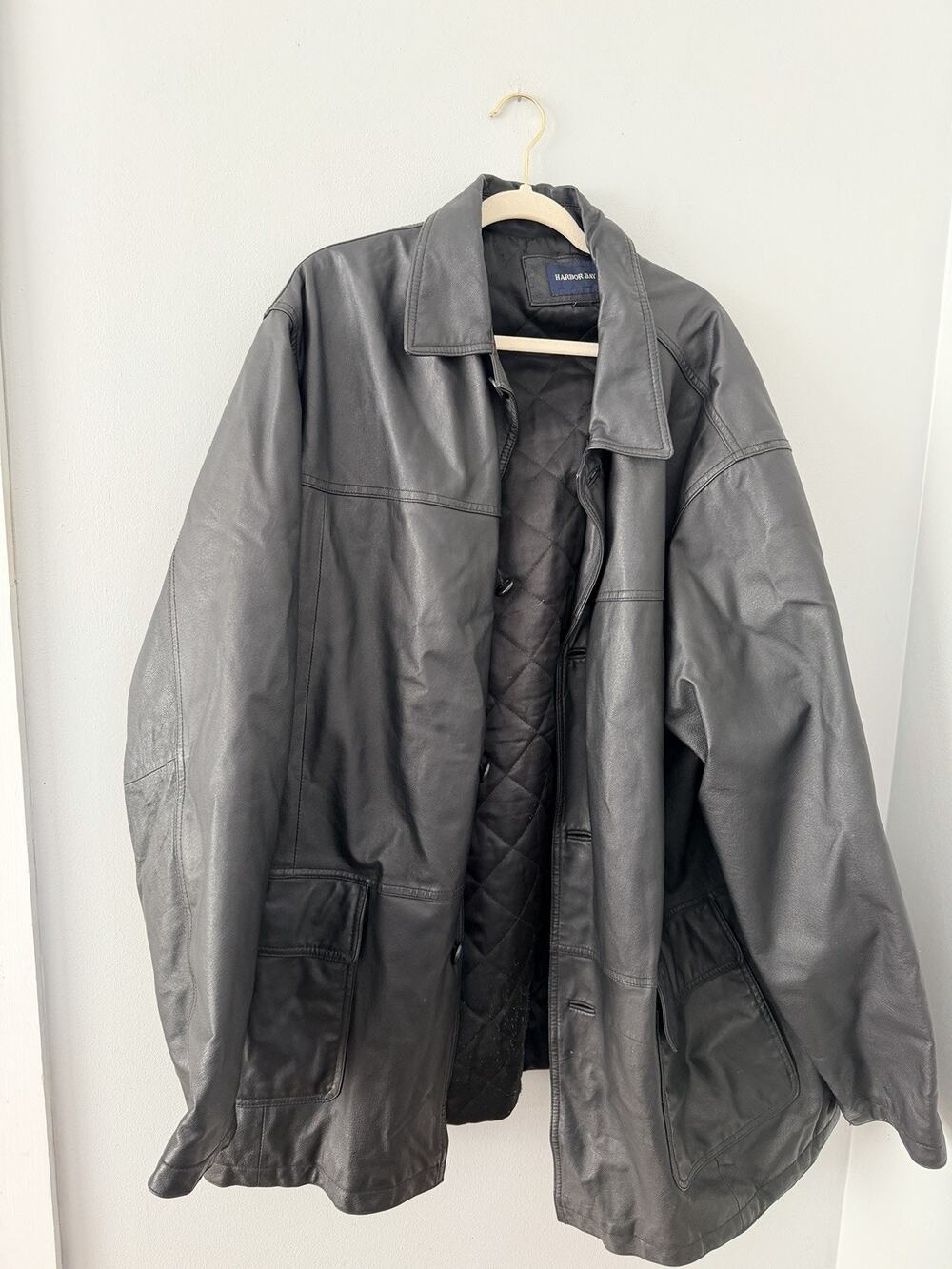 Harbor Bay Big Men’s Genuine Leather Jacket 2XL Big Tall Black